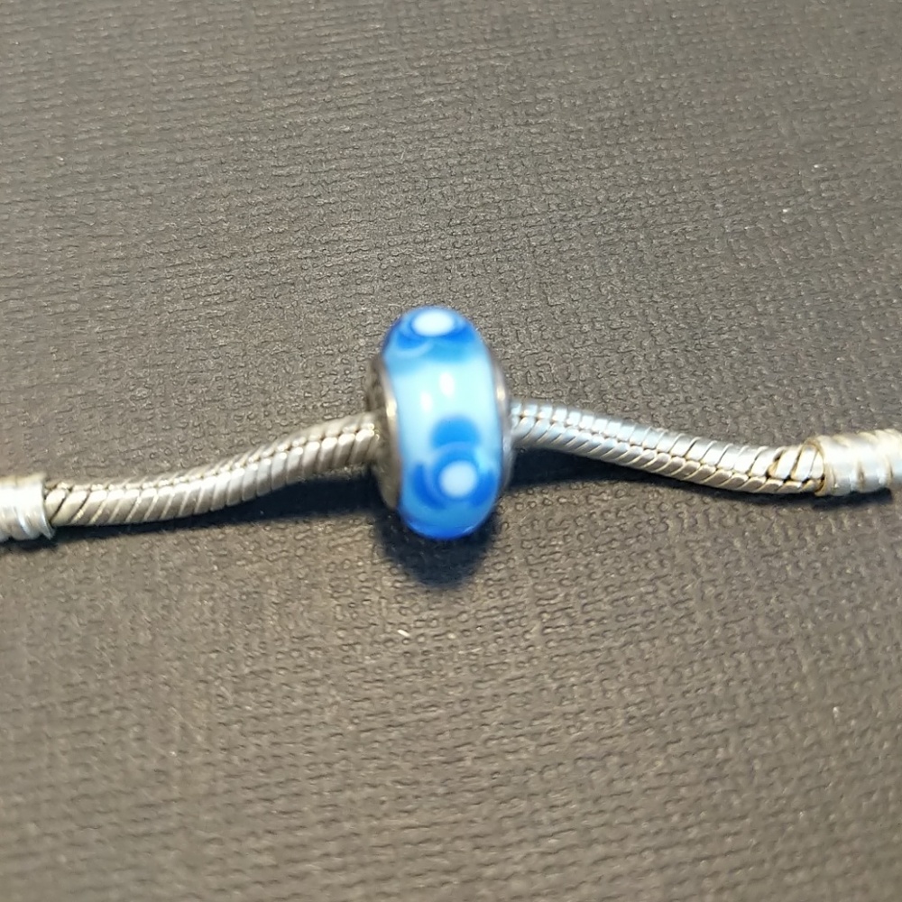 Pandora Murano Glass Bead blue flower